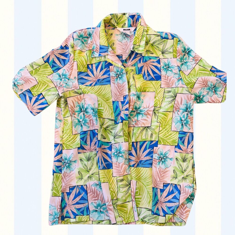 ALIA Tropical Print Blouse